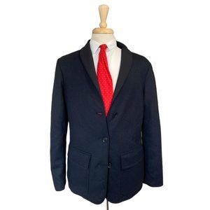 $4465 Loro Piana Cashmere Reversible Jacket Sweater Small Navy Blue Windbreaker